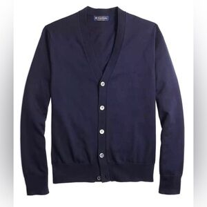 NWT Brooks Brothers Supima Cotton Button-Front Cardigan Large Navy